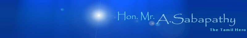 Hon. Mr.A. Sabapathy's Home page